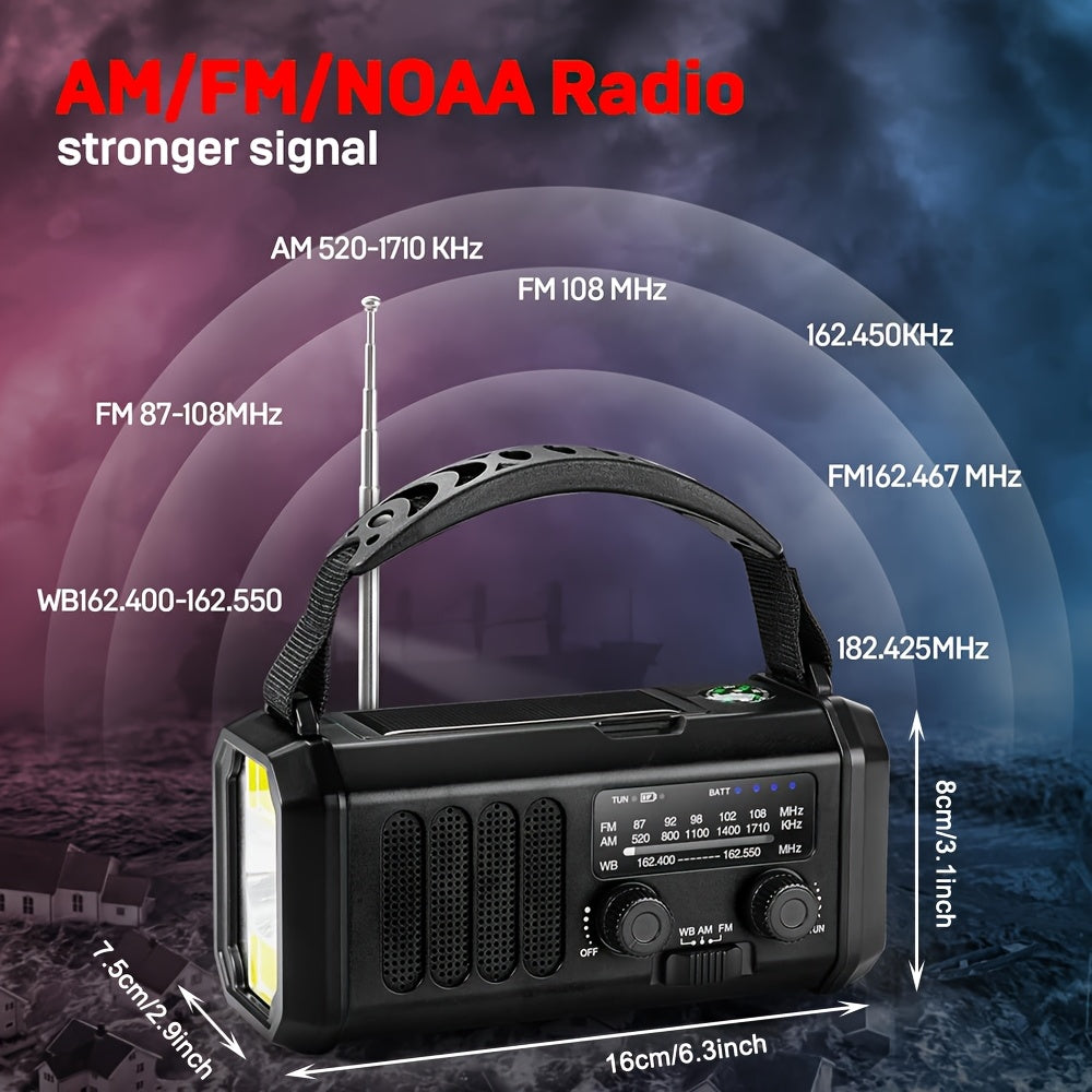 Portable Emergency Radio with Solar Power (10000mAh) - Image 4