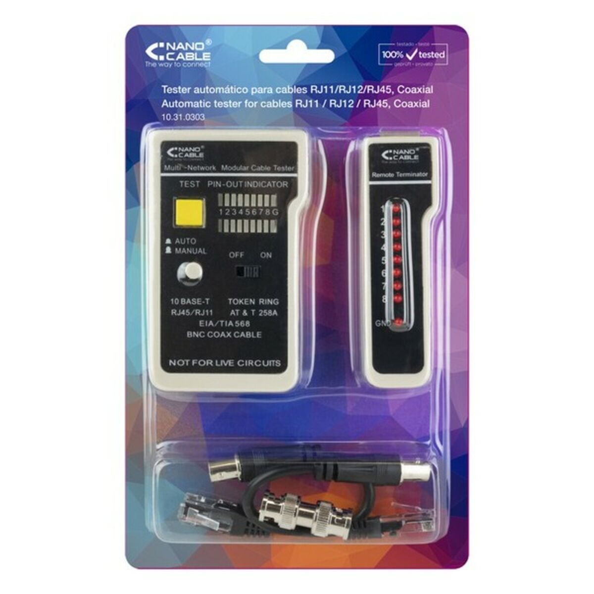 UTP Category 6 Rigid Network Cable RJ11/RJ12/RJ45, coaxial NANOCABLE 10.31.0303 White/Black - Image 3